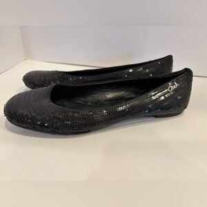 Coach Black Sequin Ballet Flats